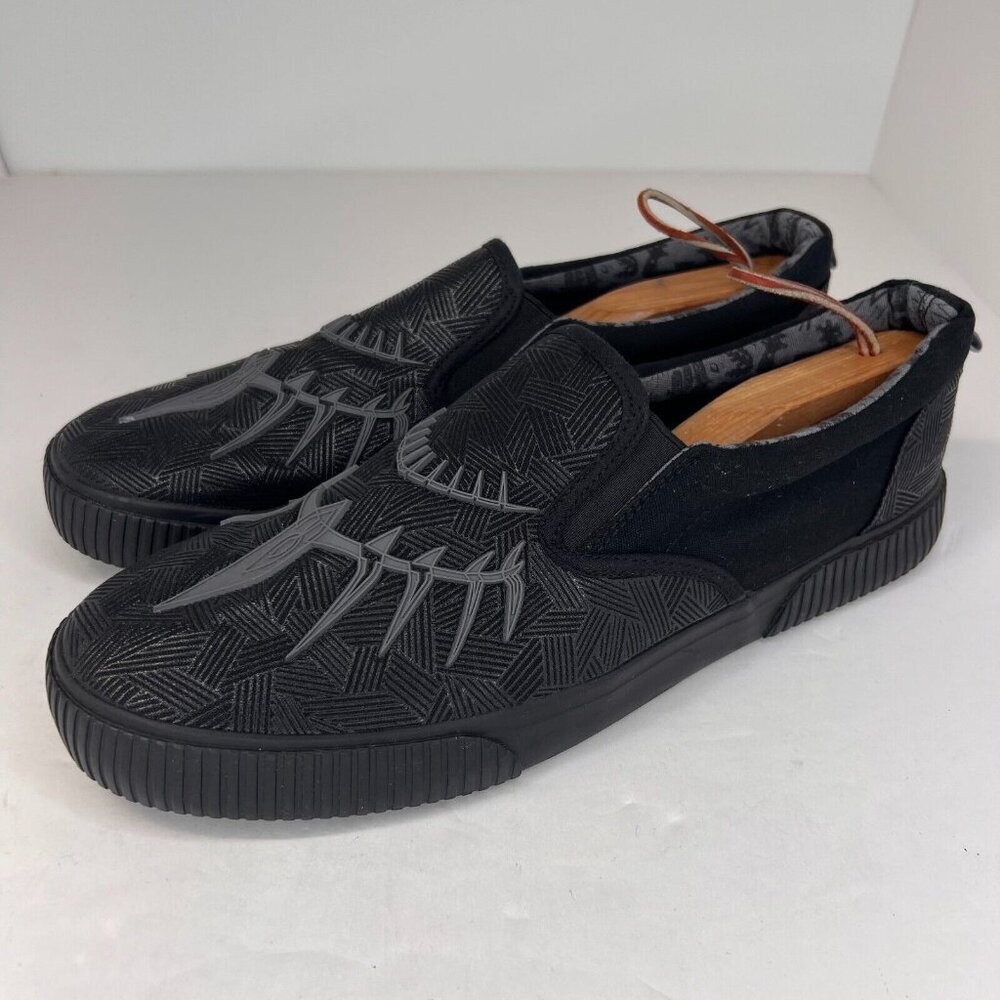 Ground Up Mens Black Panther Marvel Comics Low Canvas Size 11.5 Slip On Shoes